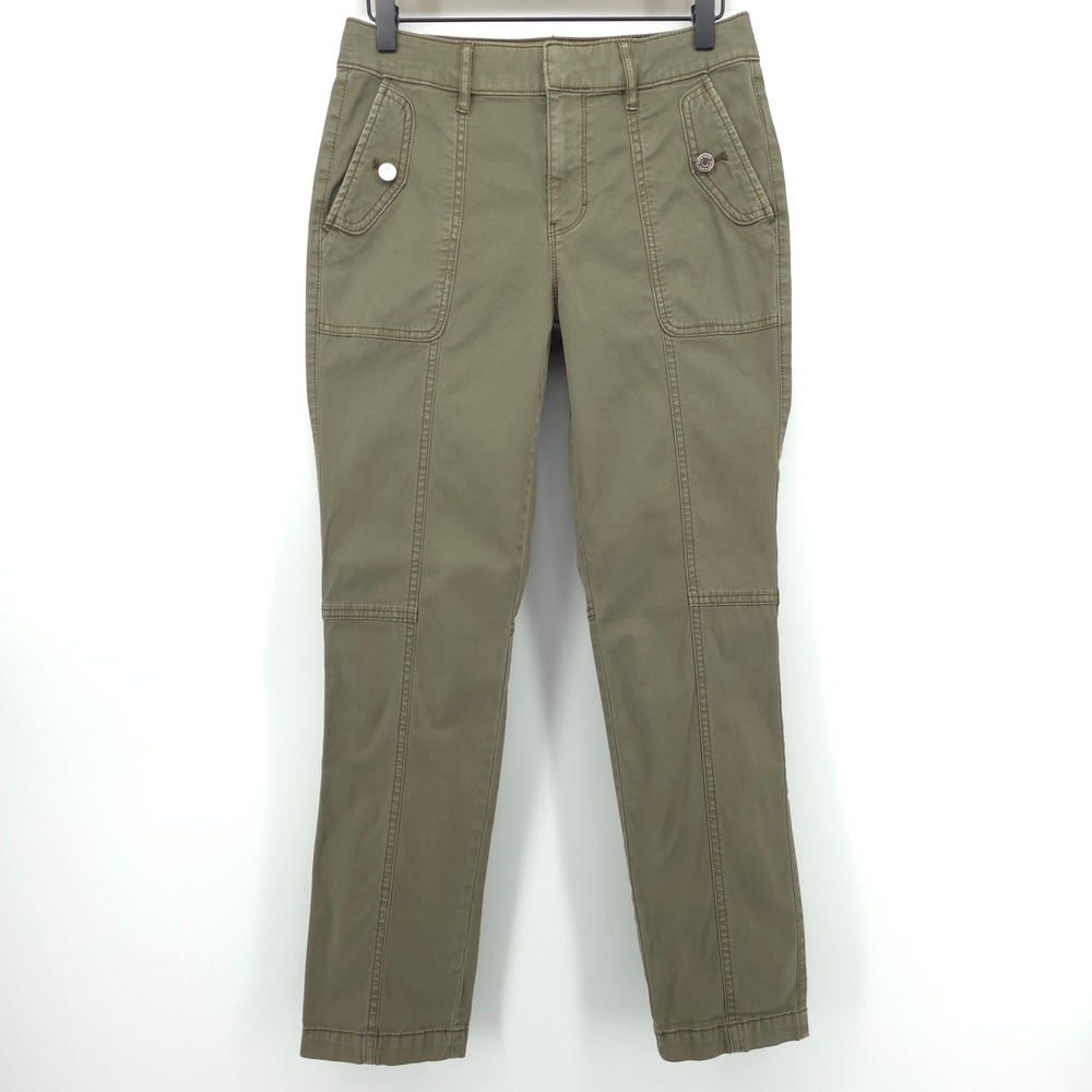 White House Black Market Womens Pants Pret-A-Jet 2 Olive Green Cargo Utility
